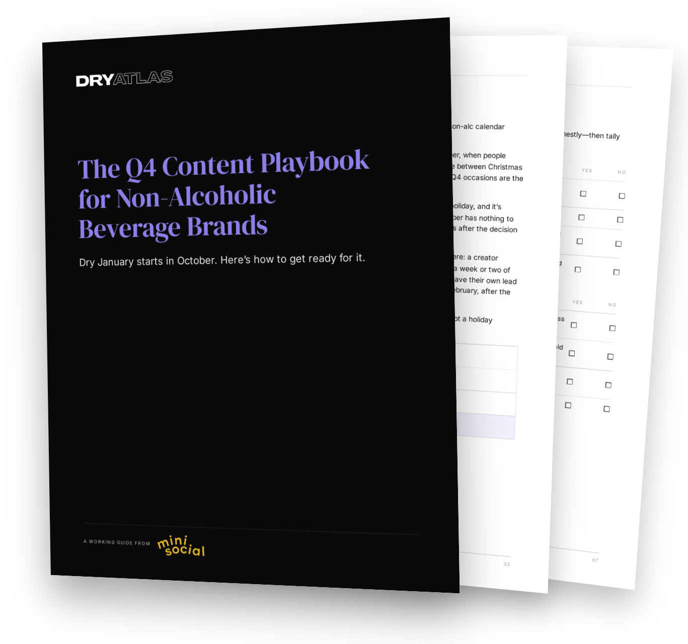 The Q4 Content Playbook for Non-Alcoholic Beverage Brands&mdash;printed pages
